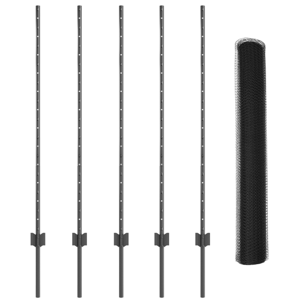 Postes de Cerca  10 pcs U-Channel Cinza 120 cm Aço M 4
