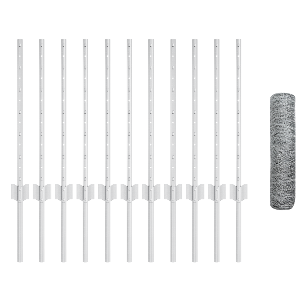 Postes de Cerca  11 pcs U-Channel 60 cm Aço Galvanizado M 4