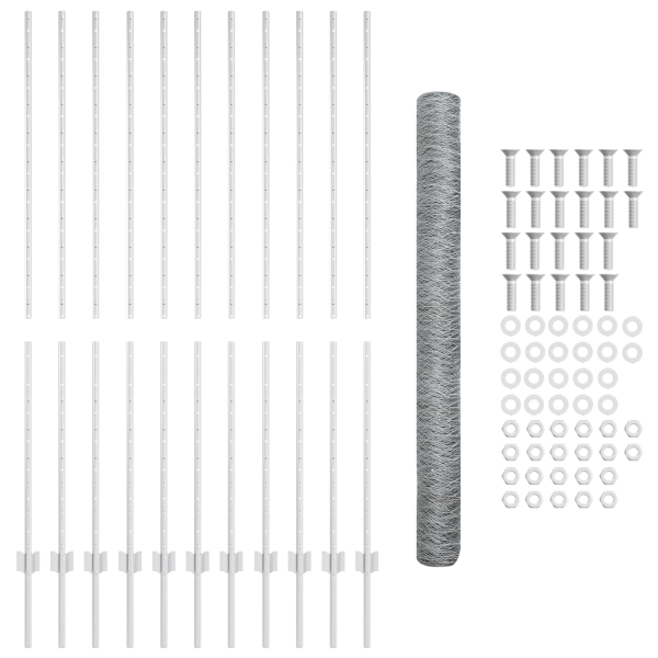 Postes de Cerca  22 pcs U-Channel 160 cm Aço Galvanizado M 4
