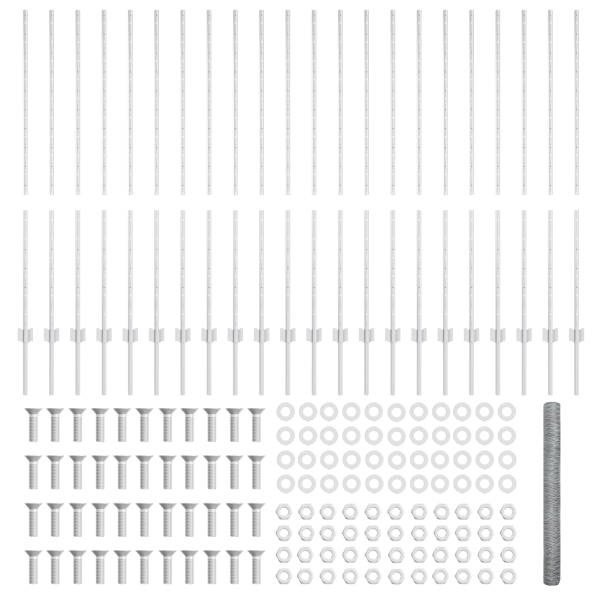Postes de Cerca 22 pcs U-Channel 140 cm de Acero Galvanizado.  Cerca Hexagonal 1.4x50 m de Acero Galvanizado M 5