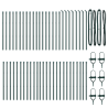Postes de Cerca 52 pcs Verde Ø32 mm 120 cm Aço Galvanizado 3