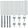 Postes de Cerca  26 pcs Verde Ø32 mm 190 cm Aço Galvanizado 3