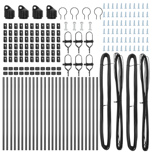 Postes de cerca  26 pcs Cinza Ø32 mm 100 cm Aço Galvanizado M 4