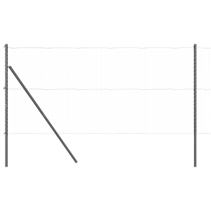 Postes de Cerca  52 pcs Cinza Ø32 mm 150 cm Aço Galvanizado H