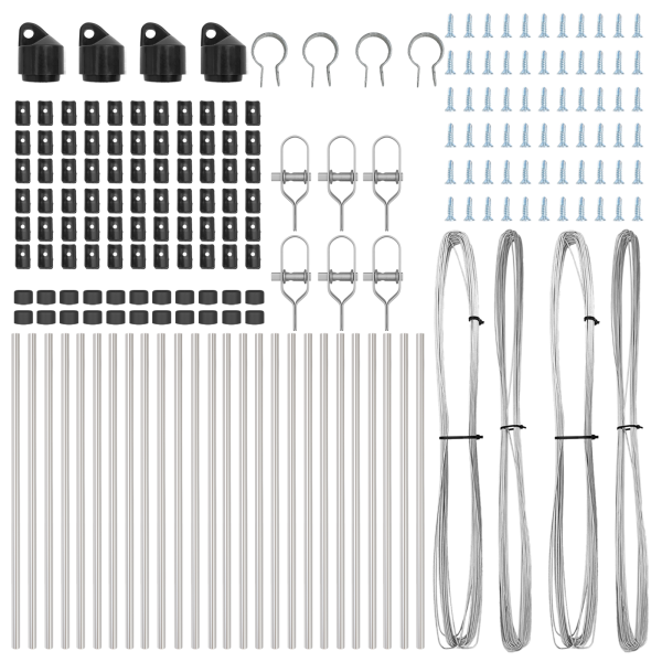 Poste de Cerca 26 pcs Ø32 mm 100 cm Acero Galvanizado M 4