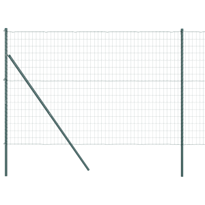 Cerca Euro de  con 7 postes 1.6x10 m Acero Galvanizado Verde H