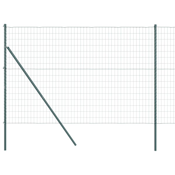Cerca Euro de  con 7 postes 1.6x10 m Acero Galvanizado Verde M 2