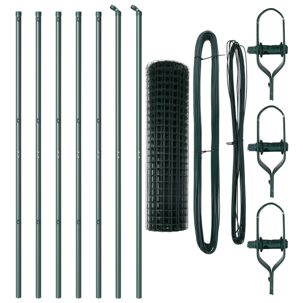 Cerca Euro com 7 Postes 1.2x10 m Aço Galvanizado Verde M 4