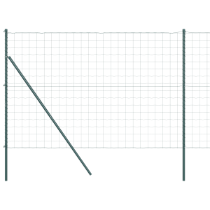 Cerca Euro com 7 Postes 1.5x10 m Aço Galvanizado Verde H