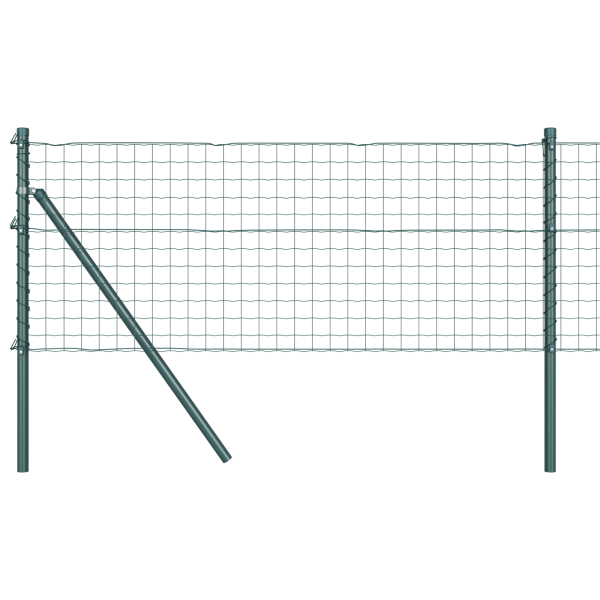 Euro Fence con 13 Poste 0.6x25 m Acero Galvanizado Verde M 2
