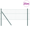 Euro Fence con 13 postes 0.6x25 m de acero galvanizado verde 3