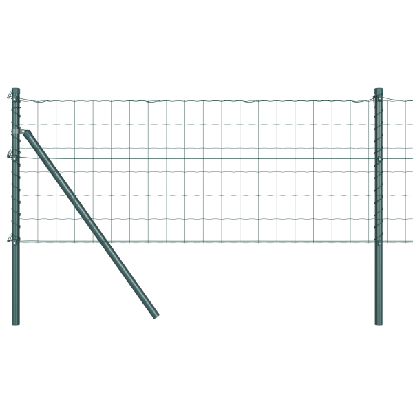 Cerca Euro com 13 Postes 0.8x25 m Aço Galvanizado Verde M 2