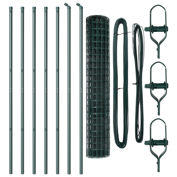 Cerca Euro Conjunto de 2 Verde Metal 10 x 1.5 m Durável M 4