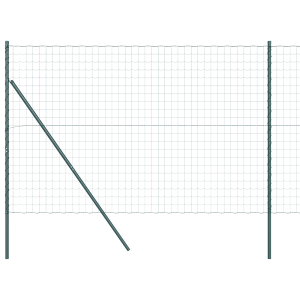 Cerca Euro de  con 7 Postes 1.6x10 m de Acero Galvanizado Verde H