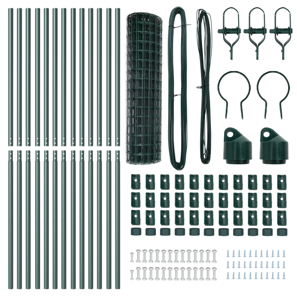 Valla Euro Conjunto de 2 Verde Acero Galvanizado Grande Durable M 5