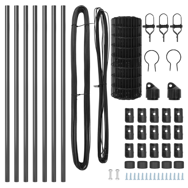 Cerca Euro com 7 Postes 0.8x10 m Aço Galvanizado Cinza M 5