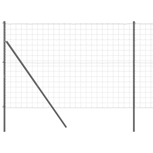 Cerca Euro com 7 Postes 1.6x10 m de Aço Galvanizado Cinza M 2