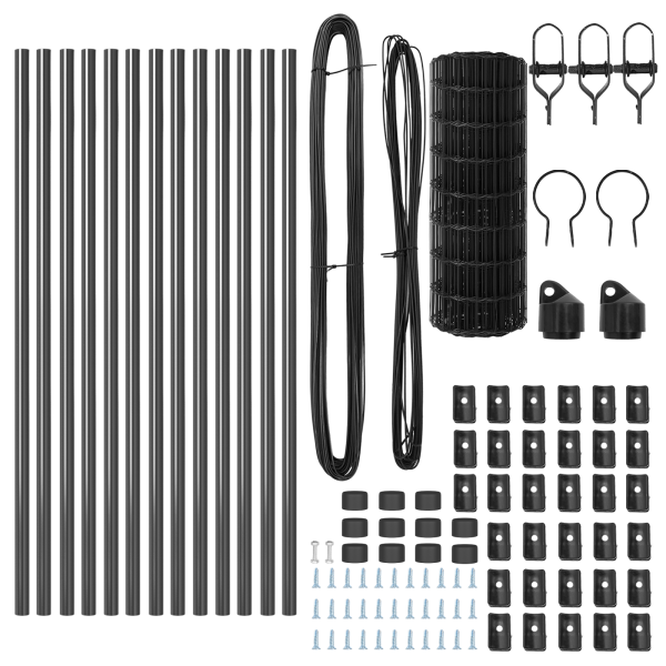 Cerca Euro con 13 postes 0.6x25 m Acero galvanizado Gris M 5
