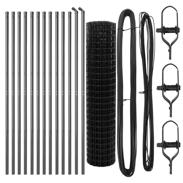 Cerca Euro de  con 13 postes 1x25 m de acero galvanizado gris M 4