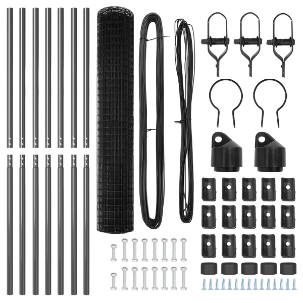 Cerca Euro com 7 Postes 1.5x10 m Aço Galvanizado Cinza M 5