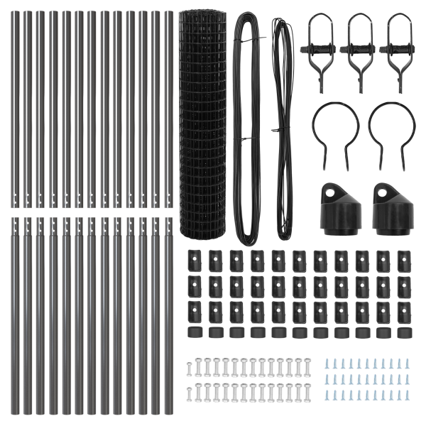 Cerca Euro  Set de 2 Gris Acero 25 x 1 m Duradero Cerca Euro M 5