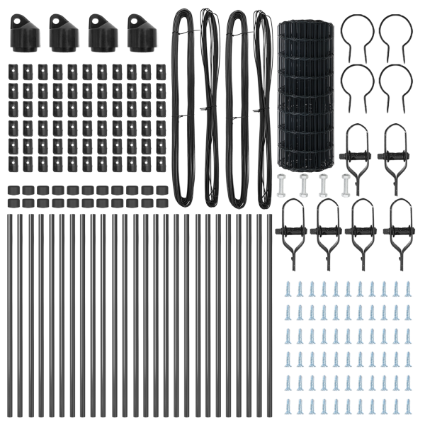 Cerca Euro com 13 Postes 0.6x50 m de Aço Galvanizado em Cinza M 5