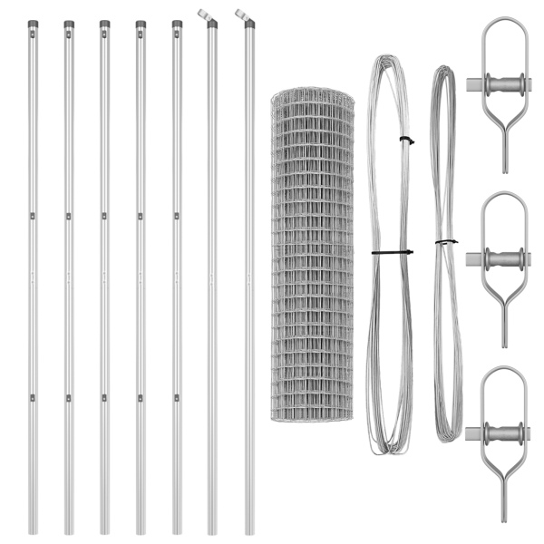 Cerca Euro com 7 Postes 1.4x10 m Aço Galvanizado M 4
