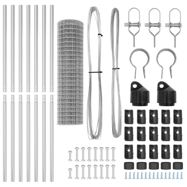 Cerca Euro com 7 Postes 1.4x10 m Aço Galvanizado M 5