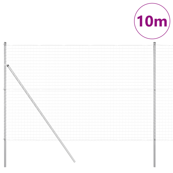 Cerca Euro com 7 Posts 1.5x10 m de Aço Galvanizado M 3