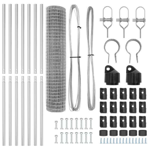 Cerca Euro de  con 7 postes 1.5x10 m de acero galvanizado M 5