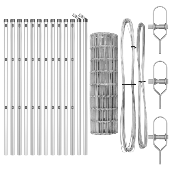 Cerca Euro  con 13 postes 0.6x25 m de acero galvanizado M 4
