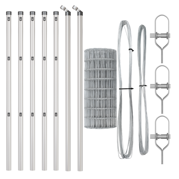 Cerca Euro  con 13 postes 0.4x25 m Acero Galvanizado M 4