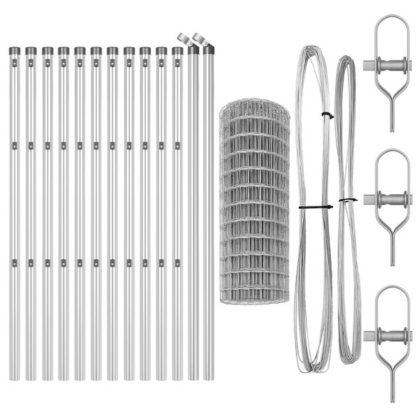 Valla Euro con 13 postes 0.6x25 m Acero galvanizado M 4