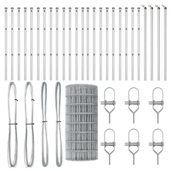 Cerca Euro de  con 13 Postes 0.6x50 m Acero Galvanizado M 4