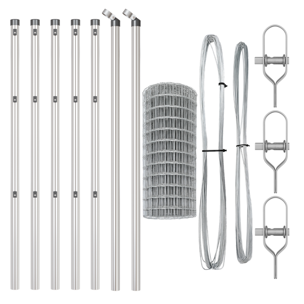 Valla Euro  con 13 postes 0.4x50 m Acero Galvanizado M 4