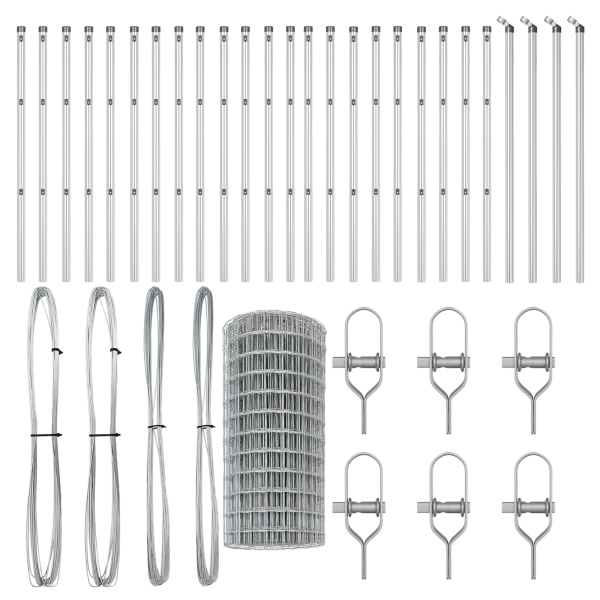 Cerca Euro de  con 13 Postes 0.6x50 m Acero Galvanizado M 4