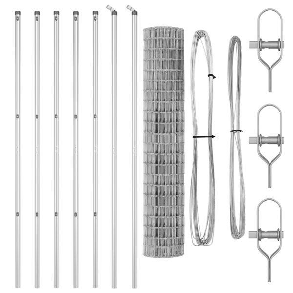 Cerca Euro  con 7 postes 1.6x10 m de acero galvanizado M 4