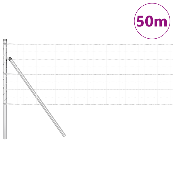 Cerca Euro com 13 Postes 0.4x50 m Aço Galvanizado M 3
