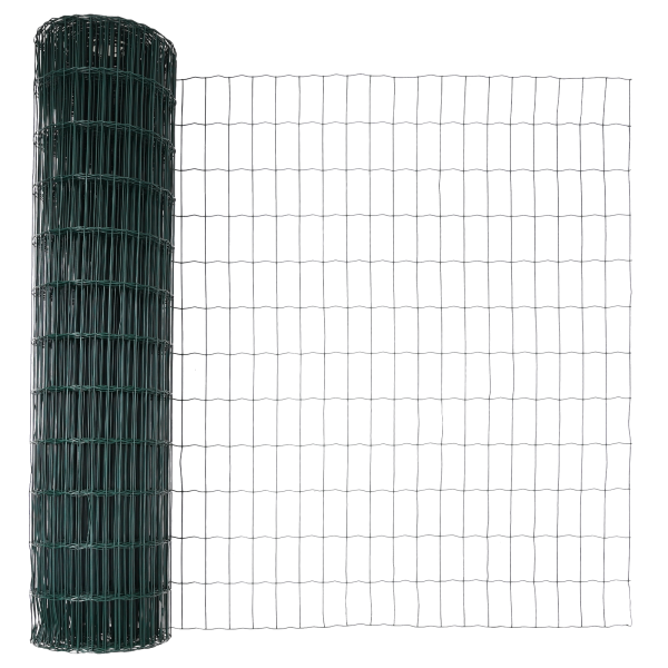 Euro Fence con 7 postes con punta 1.4x10 m de acero galvanizado verde M 5