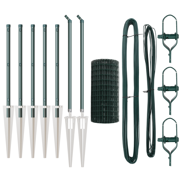 Cerca Euro  Set de 2 Verde Metal 10 x 0.8 m Durable Cerca Euro M 4