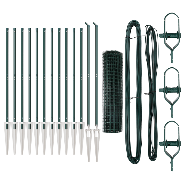 Cerca Euro com 13 Postes de Espeto 1x25 m Aço Galvanizado Verde M 4