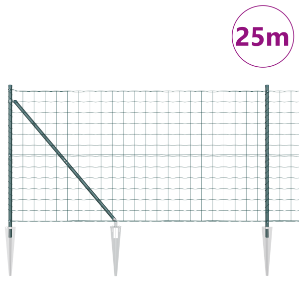 Cerca Euro de  Set de 2 Verde Metal 25 x 1.0 m Duradera M 3