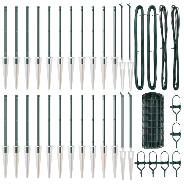 Euro Fence con 13 Poste Spike 0.4x50 m Acero Galvanizado Verde M 4