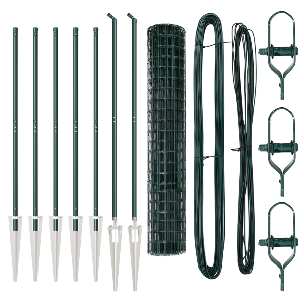 Cerca Euro com 7 Postes de Espeto 1.6x10 m Aço Galvanizado Verde M 4