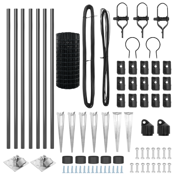 Cerca Euro de  Set de 2 Gris Metal 10 x 1 m Duradera M 5