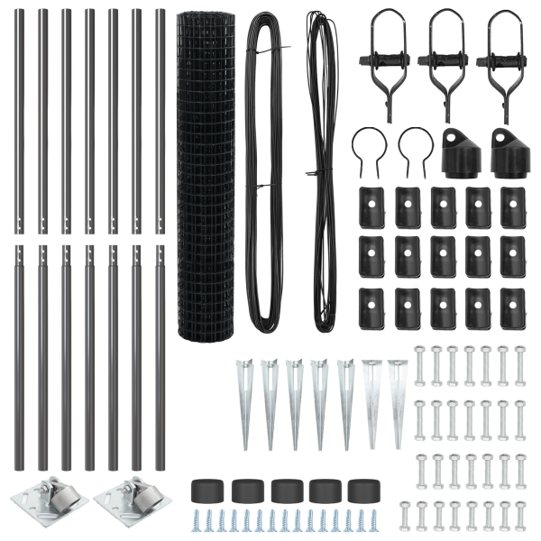 Cerca Euro  con 7 Púas 1.5x10 m de Acero Galvanizado Gris M 5