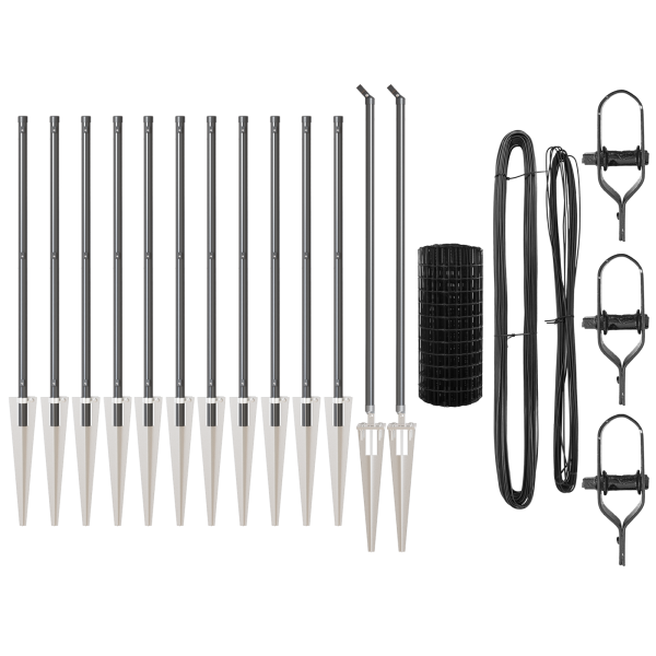 Cerca Euro de  Set de 2 Gris Metal 25 x 1 m Duradera M 4