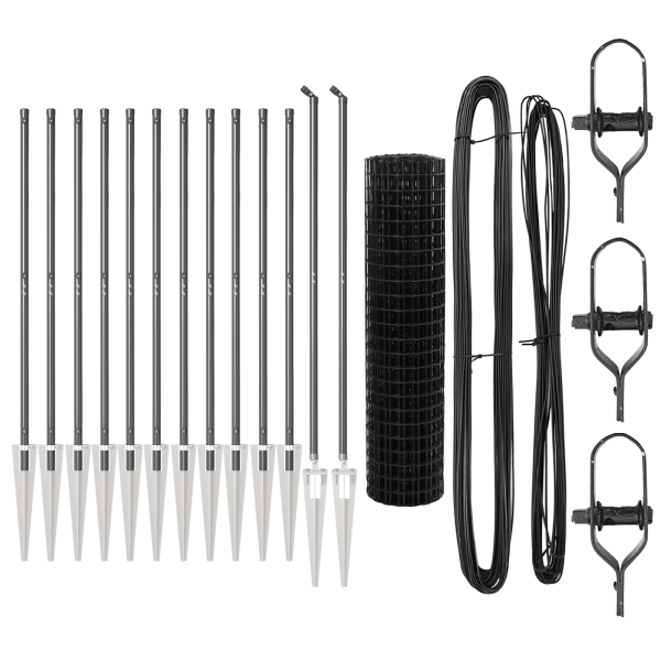 Valla Euro con 13 Postes de Punta 1.2x25 m de Acero Galvanizado Gris M 4