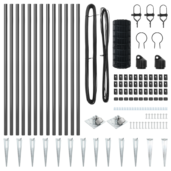 Cerca Euro Gris Set de 2 Gris Metal 25 x 1 m Durable M 5