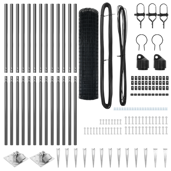 Cerca Euro de  Set de 2 Gris Acero con recubrimiento en polvo M 5